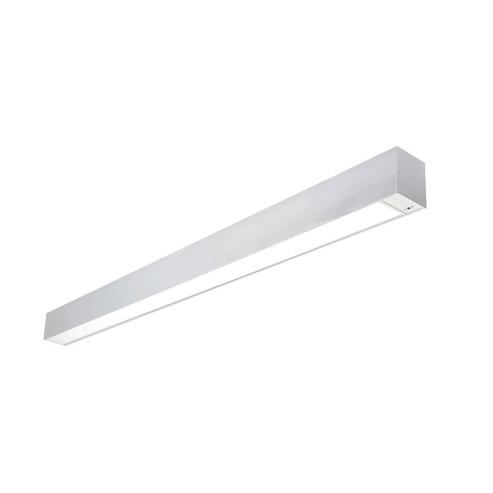 4' L-Line LED Indirect/Direct Linear, 6152lm / Selectable CCT, Aluminum Finish, with EM & Motion