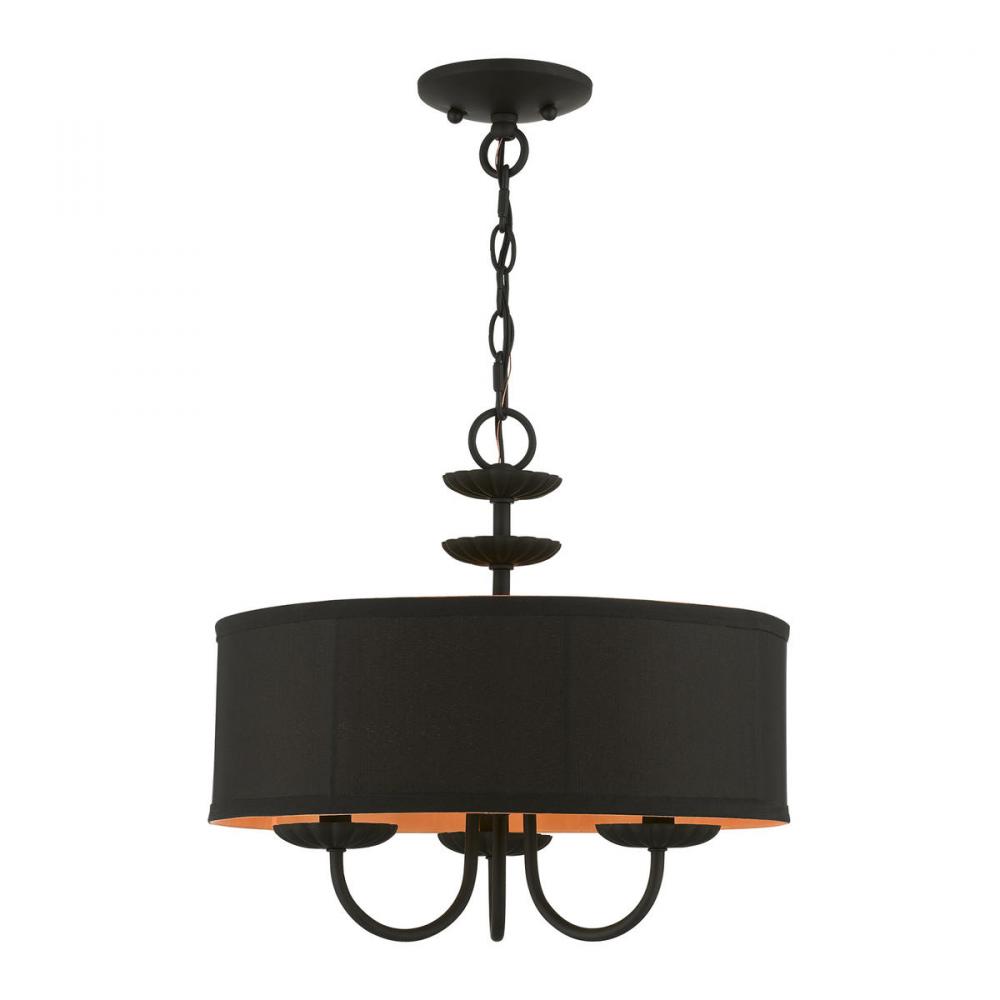 3 Light Black Pendant Chandelier