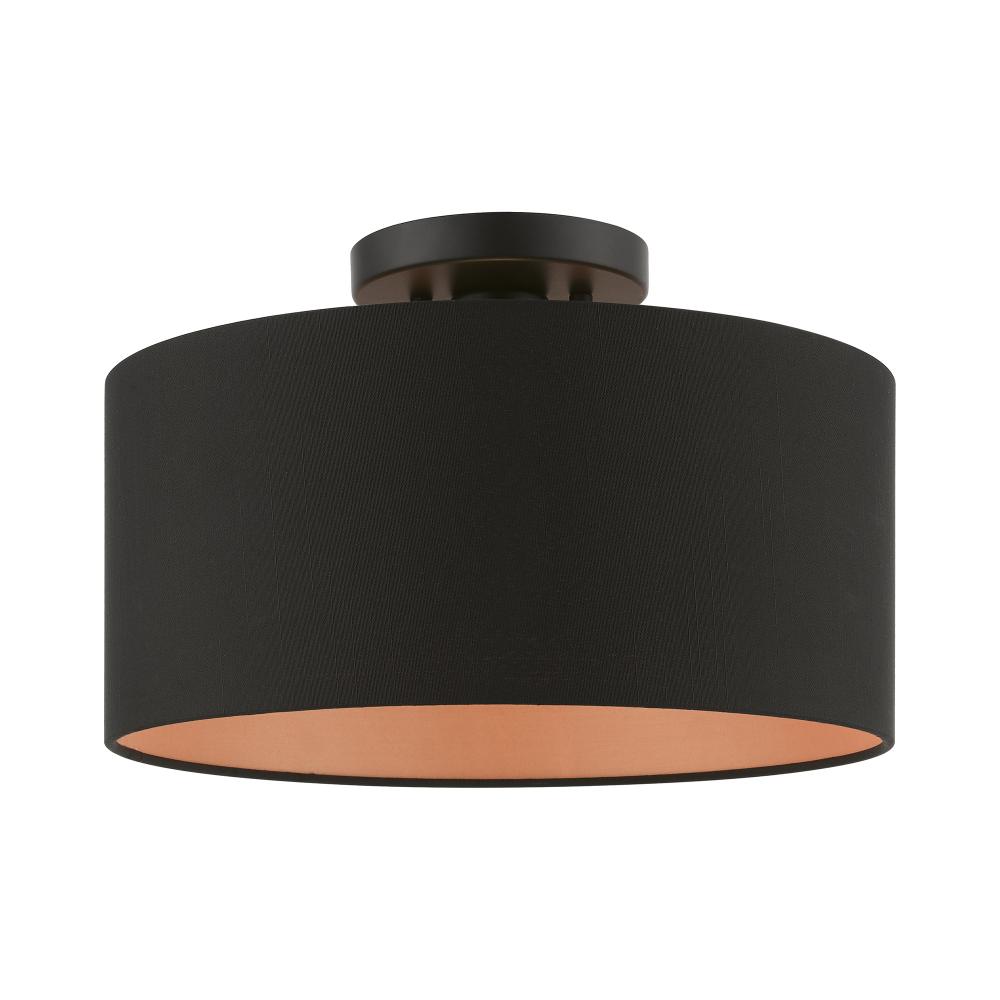 1 Light Black Medium Semi-Flush