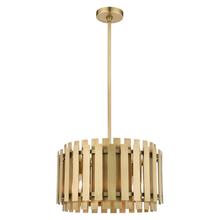 Livex Lighting 52048-08 - 5 Lt Natural Brass Pendant Chandelier