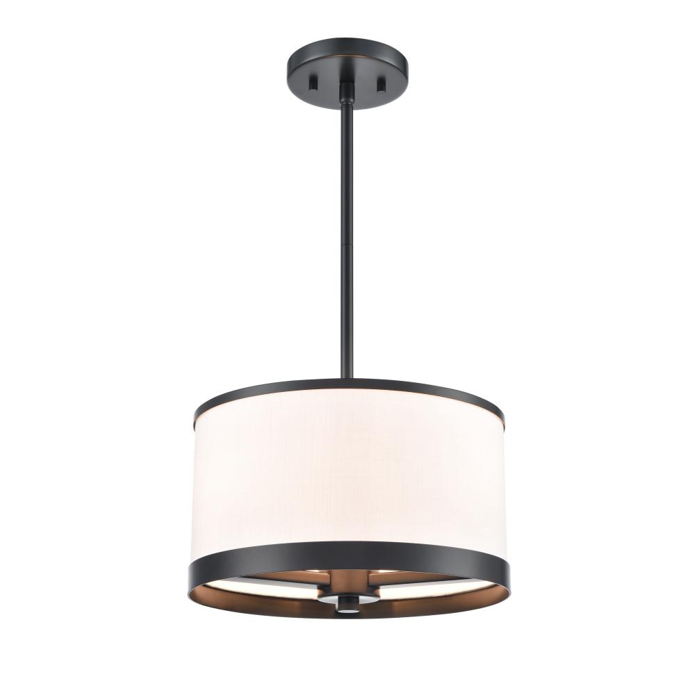 High Street 3 Light Pendant, Black