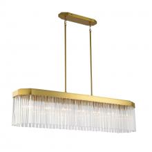 Artcraft AC12064BR - Emma 7 Light Island Light, Brushed Brass with Glass Rods