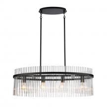 Artcraft AC12084BK - Ava 4 Light Island Light, Black with Glass Rods