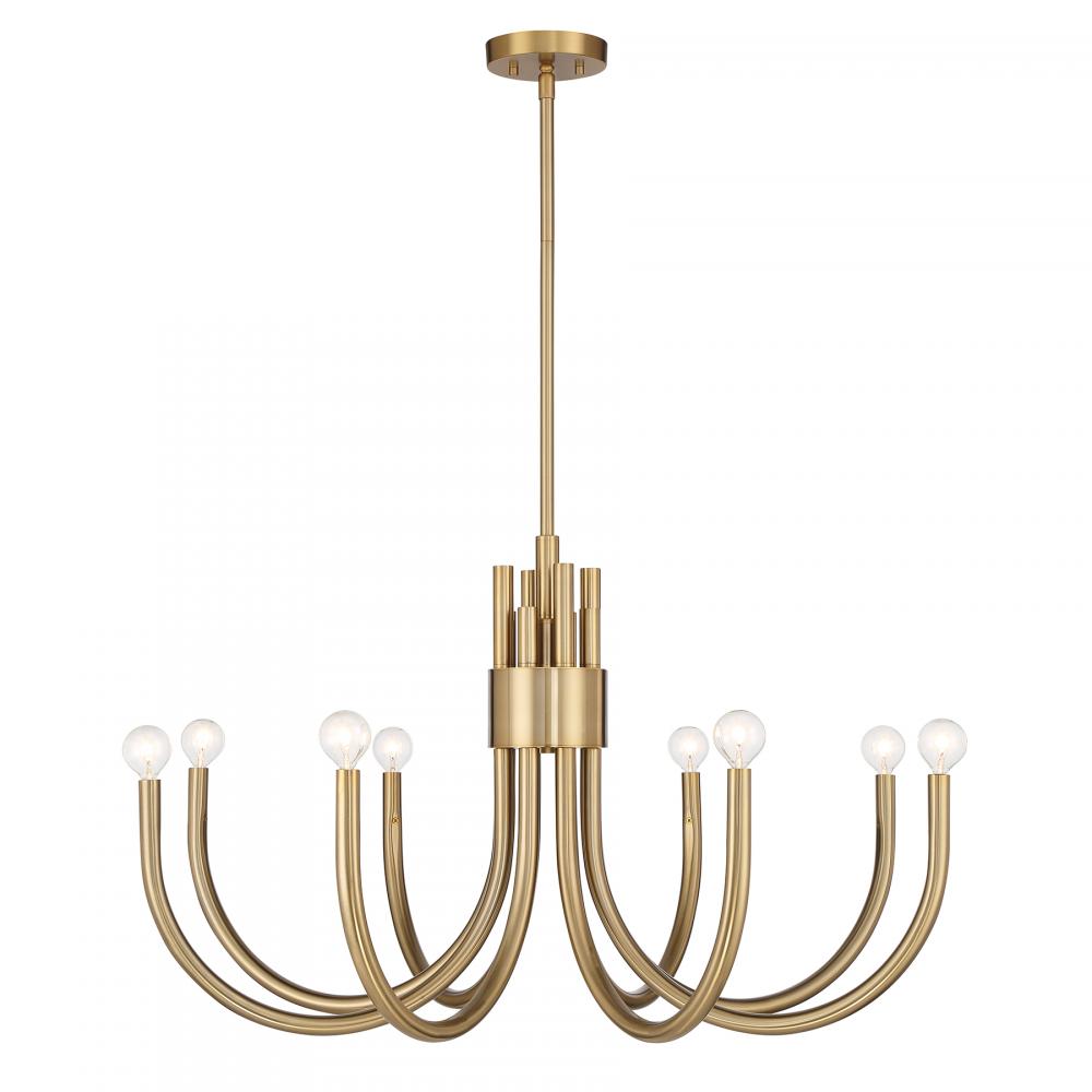 Sorrento 8-Light Chandelier in Noble Brass