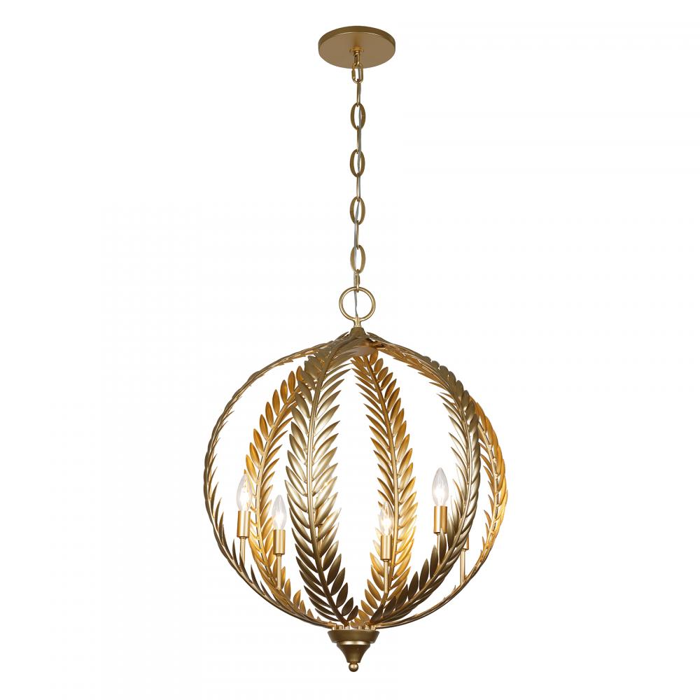 Atlas 6-Light Pendant in Grecian Gold by Breegan Jane