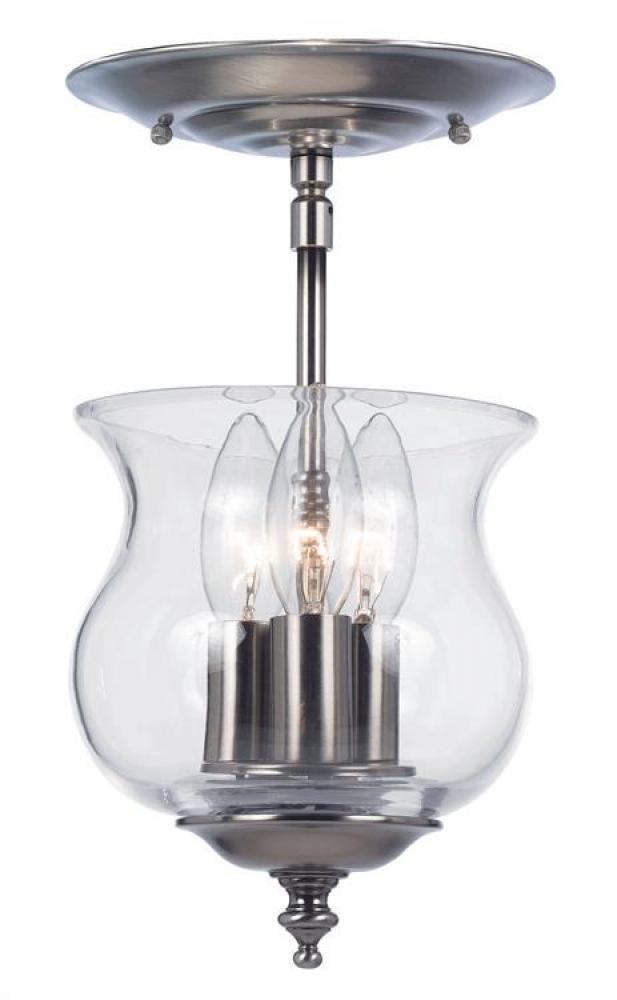 Ascott 3 Light Pewter Semi-Flush