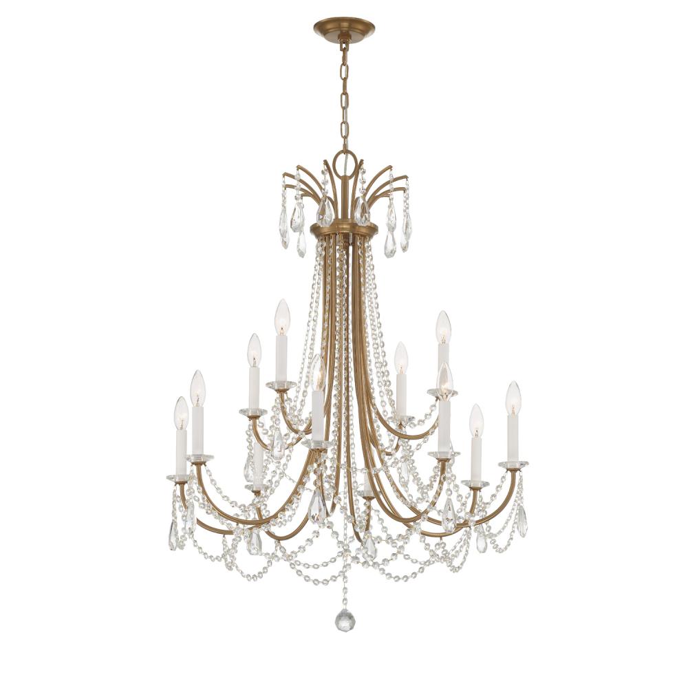 Karrington 12 Light Aged Brass Chandelier