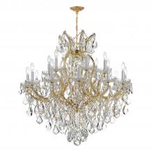  4418-GD-CL-I - Maria Theresa 19 Light Clear Italian Crystal Gold Chandelier