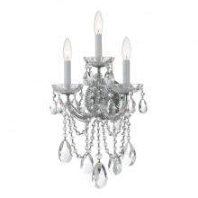  4423-CH-CL-S - Maria Theresa 3 Light Swarovski Strass Crystal Polished Chrome Sconce