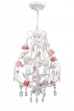 Crystorama 4853-AW - Three Light Antique White Up Mini Chandelier