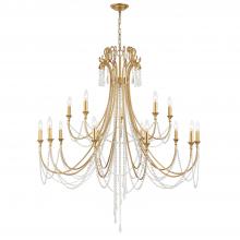 Crystorama ARC-1919-GA-CL-MWP - Arcadia 15 Light Antique Gold Chandelier