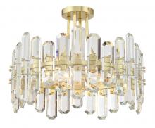 Crystorama BOL-8884-AG - Bolton 4 Light Aged Brass Semi Flush Mount