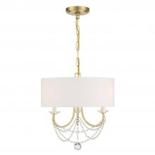 Crystorama DEL-90803-AG - Delilah 3 Light Aged Brass Mini Chandelier