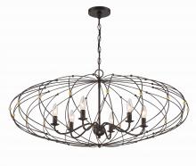 Crystorama ZUC-A9036-EB-GA - Zucca 6 Light English Bronze + Antique Gold Chandelier