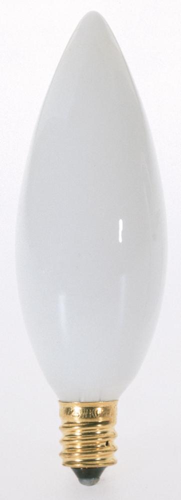 60 Watt B10 Incandescent; White; 2500 Average rated hours; 564 Lumens; Candelabra base; 130 Volt