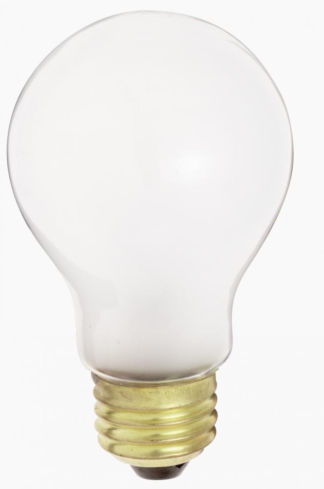 50 Watt A19 Incandescent; Frost; 2500 Average rated hours; 380 Lumens; Medium base; 130 Volt; Rough