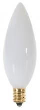 Satco Products Inc. A3689 - 40 Watt BA9 1/2 Incandescent; White; 2500 Average rated hours; 328 Lumens; Candelabra base; 130 Volt