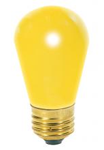 Satco Products Inc. S4560 - 11 Watt S14 Incandescent; Ceramic Yellow; 2500 Average rated hours; Medium base; 130 Volt; Carded