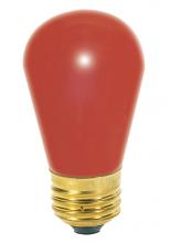 Satco Products Inc. S4561 - 11 Watt S14 Incandescent; Ceramic Red; 2500 Average rated hours; Medium base; 130 Volt; Carded