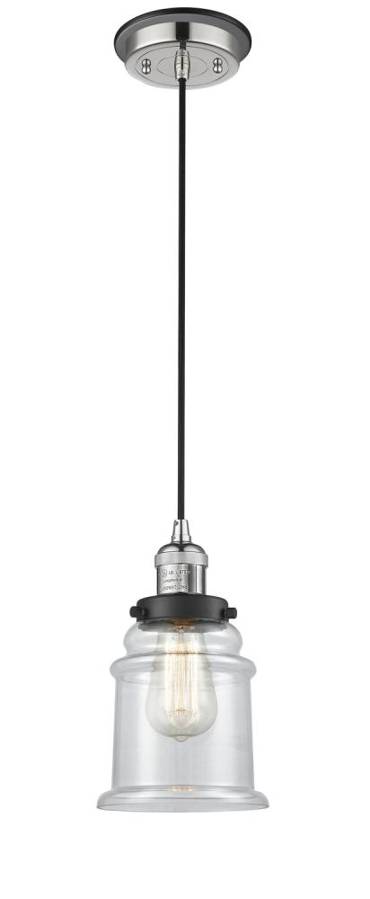 Canton - 1 Light - 6 inch - Polished Nickel - Cord hung - Mini Pendant