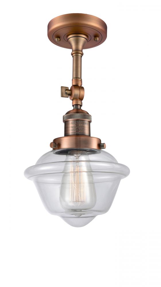 Oxford - 1 Light - 7 inch - Antique Copper - Semi-Flush Mount