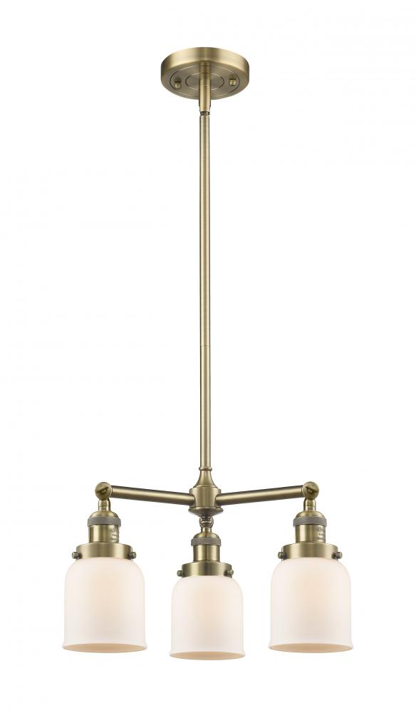 Bell - 3 Light - 19 inch - Antique Brass - Stem Hung - Chandelier