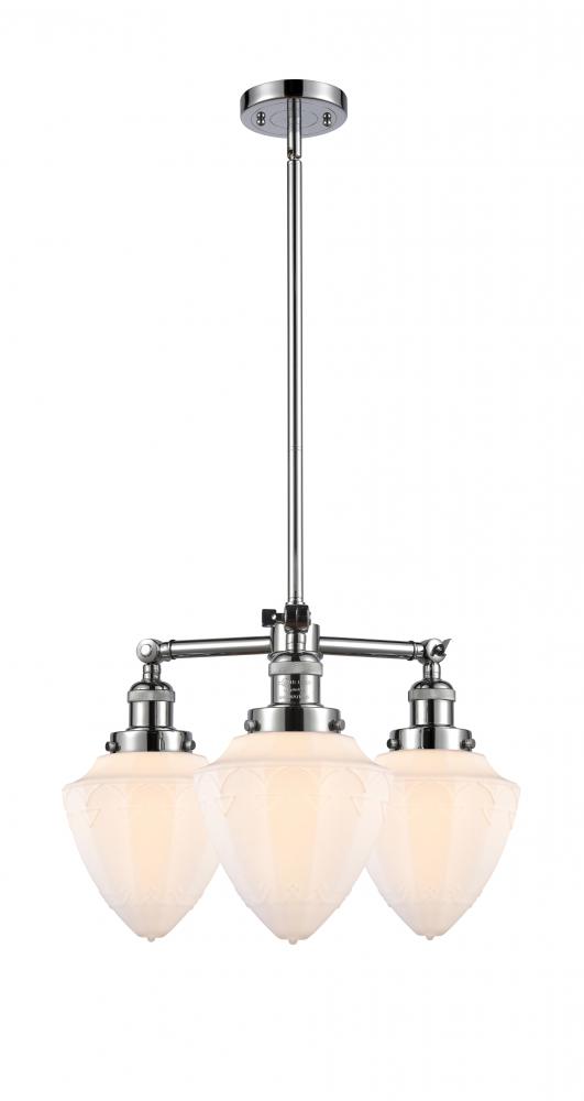 Bullet - 3 Light - 20 inch - Polished Chrome - Stem Hung - Chandelier