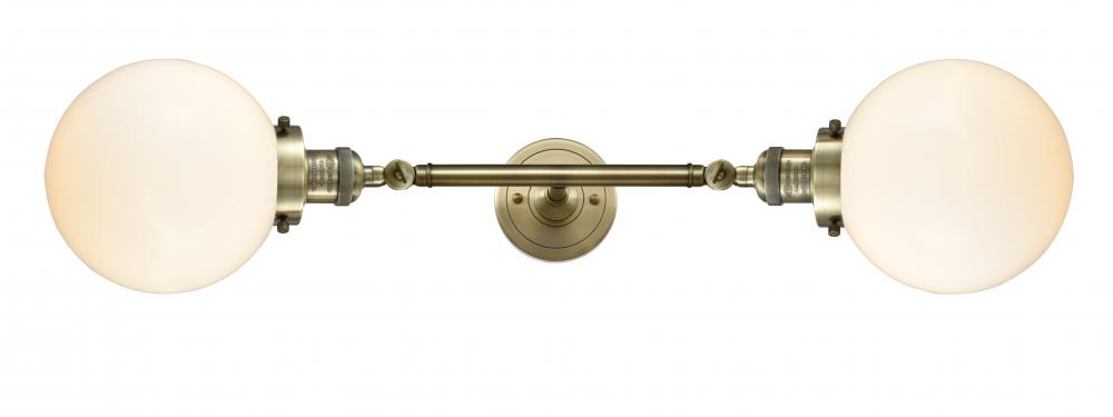 Beacon - 2 Light - 8 inch - Antique Brass - Bath Vanity Light