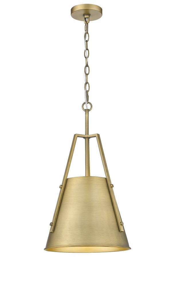 Luxor - 1 Light - 12 inch - Brushed Brass - Chain Hung - Mini Pendant