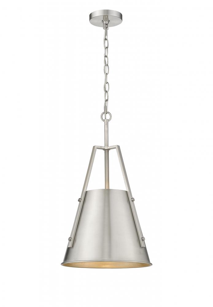 Luxor - 1 Light - 12 inch - Brushed Satin Nickel - Chain Hung - Mini Pendant