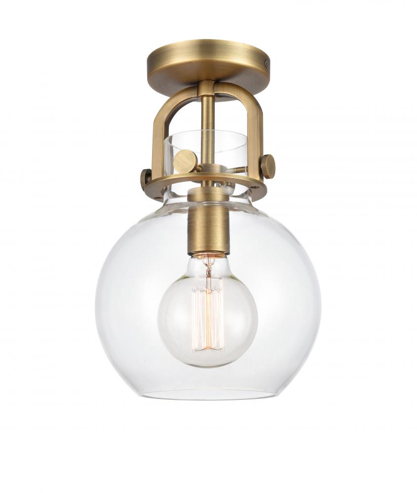 Newton Sphere - 1 Light - 8 inch - Brushed Brass - Flush Mount