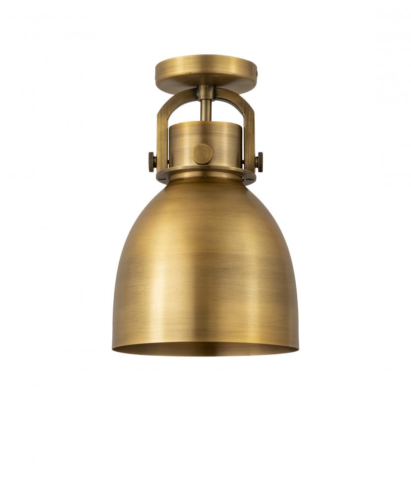 Newton Bell - 1 Light - 8 inch - Brushed Brass - Flush Mount