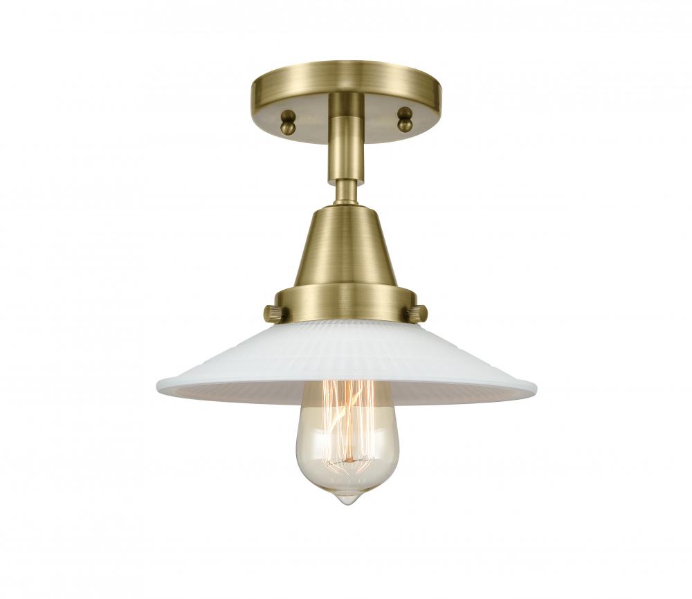 Halophane - 1 Light - 9 inch - Antique Brass - Flush Mount