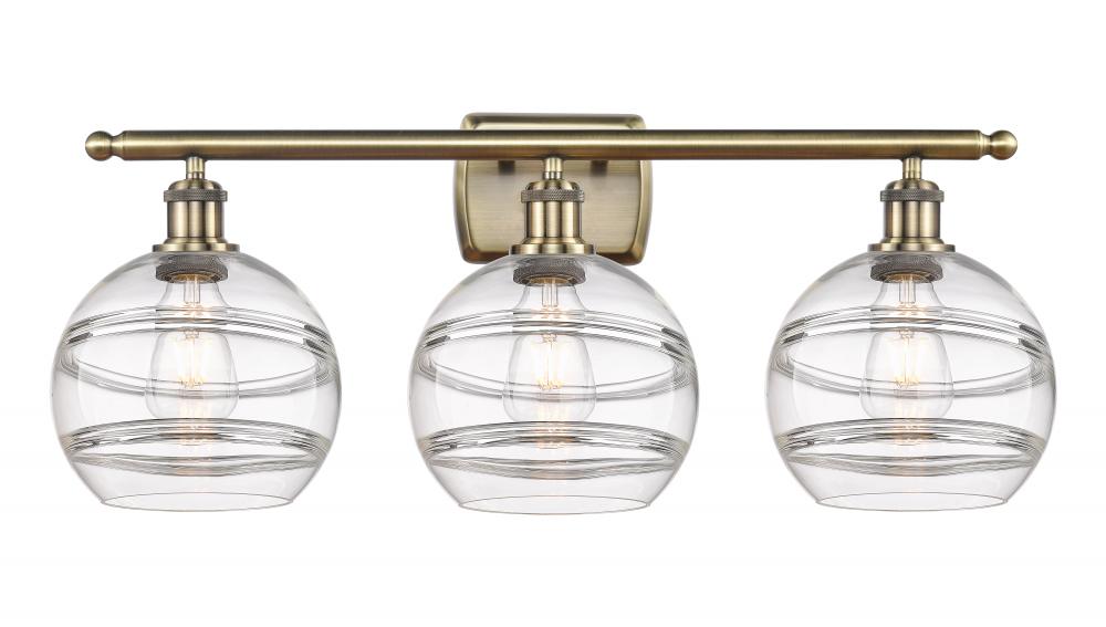 Rochester - 3 Light - 28 inch - Antique Brass - Bath Vanity Light