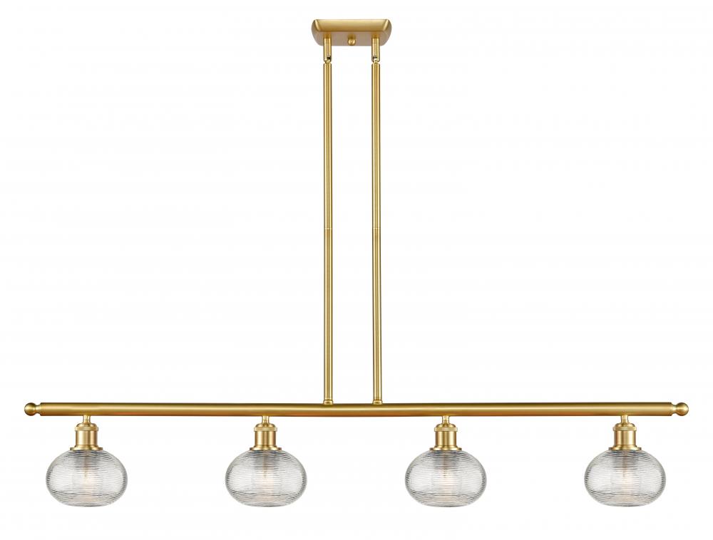 Ithaca - 4 Light - 48 inch - Satin Gold - Cord hung - Island Light