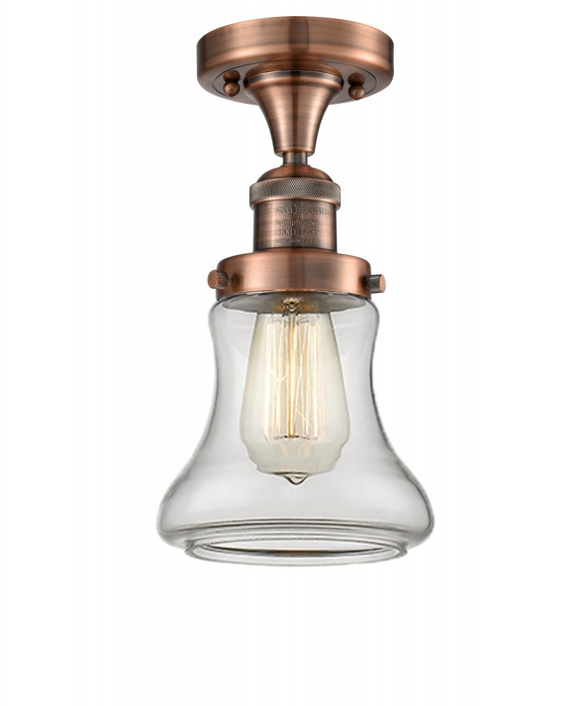 Bellmont - 1 Light - 6 inch - Antique Copper - Semi-Flush Mount