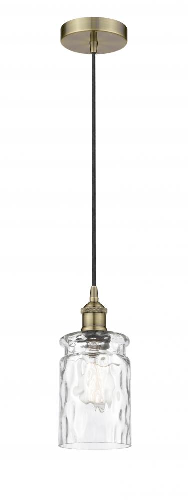 Candor - 1 Light - 5 inch - Antique Brass - Cord hung - Mini Pendant