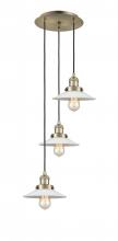 Innovations Lighting 113F-3P-AB-G1 - Halophane - 3 Light - 16 inch - Antique Brass - Cord hung - Multi Pendant