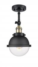 Innovations Lighting 201F-BAB-HFS-62-BK - Hampden - 1 Light - 7 inch - Black Antique Brass - Semi-Flush Mount