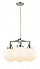 Innovations Lighting 207-PN-G201-8-LED - Beacon - 3 Light - 22 inch - Polished Nickel - Stem Hung - Chandelier