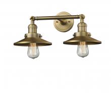 Innovations Lighting 208-BB-M4 - Railroad - 2 Light - 18 inch - Brushed Brass - Bath Vanity Light