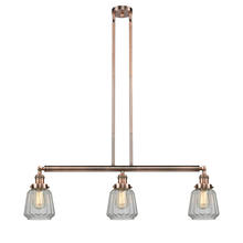 Innovations Lighting 213-AC-G142 - Chatham - 3 Light - 39 inch - Antique Copper - Stem Hung - Island Light