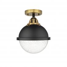 Innovations Lighting 288-1C-BAB-HFS-84-BK - Hampden - 1 Light - 9 inch - Black Antique Brass - Semi-Flush Mount