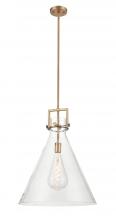 Innovations Lighting 411-1SL-BB-G411-18CL - Newton Cone - 1 Light - 18 inch - Brushed Brass - Pendant