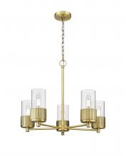 Innovations Lighting 428-5CR-BB-G428-7CL - Bolivar - 5 Light - 25 inch - Brushed Brass - Chain Hung - Chandelier