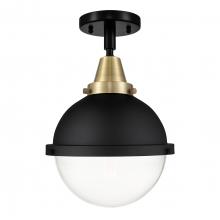 Innovations Lighting 447-1C-BAB-HFS-82-BK - Hampden - 1 Light - 9 inch - Black Antique Brass - Flush Mount