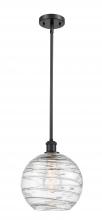 Innovations Lighting 516-1S-BK-G1213-10-LED - Athens Deco Swirl - 1 Light - 10 inch - Matte Black - Mini Pendant