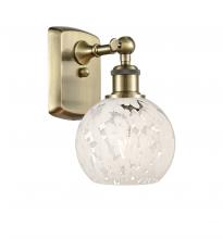 Innovations Lighting 516-1W-AB-G1216-6WM - White Mouchette - 1 Light - 6 inch - Antique Brass - Sconce