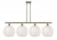 Innovations Lighting 516-4I-AB-G1216-12WM - White Mouchette - 4 Light - 50 inch - Antique Brass - Stem Hung - Island Light