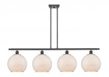 Innovations Lighting 516-4I-BK-G121-10CSN - Farmhouse Chicken Wire - 4 Light - 48 inch - Matte Black - Cord hung - Island Light